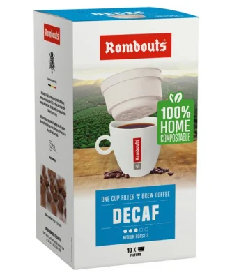 Rombouts Decaffeinated Compostable One Cup Filter Coffee 10 x 1 per pack