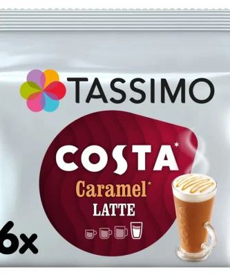 Tassimo Costa Caramel Latte Coffee Pods 6 per pack
