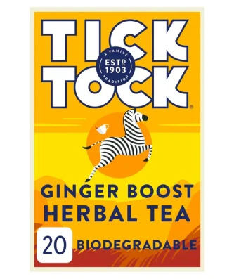 Tick Tock Wellbeing Ginger Boost 20 per pack