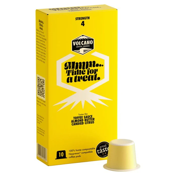 Volcano Coffee Works Reserve Rich Sweet Nespresso Compatible Eco Pods 10 per pack