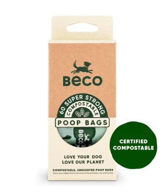 Beco Compostable Dog Poop Bags Unscented 60 per pack