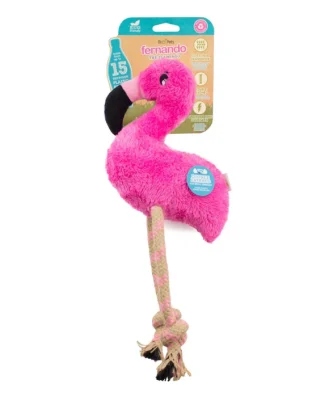 Beco Pets Dual Material Dog Toy Flamingo Medium