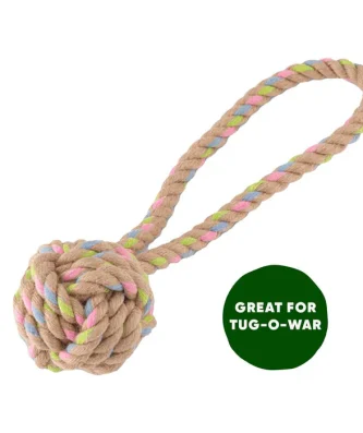 Beco Pets Hemp Ball on Hoop Dog Toy Large