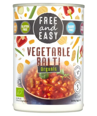 Free & Easy Free From Dairy Free Organic Vegetable Balti Ready Meal 400g