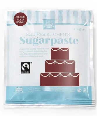 Squires Kitchen Brown Fairtrade Sugarpaste Ready to Roll Icing 250g