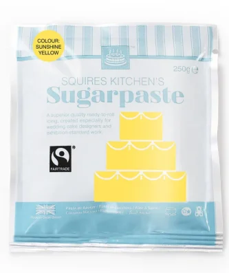 Squires Kitchen Yellow Fairtrade Sugarpaste Ready to Roll Icing 250g