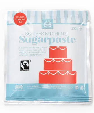 Squires Kitchen Red Fairtrade Sugarpaste Ready to Roll 250g