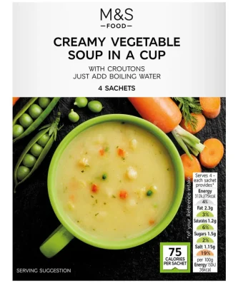 M&S Creamy Vegetable Cup Soup 4 x 22g