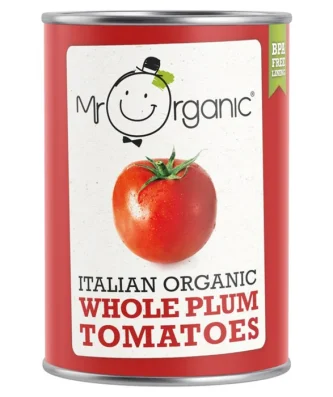 Mr Organic Whole Peeled Plum Tomatoes 400g