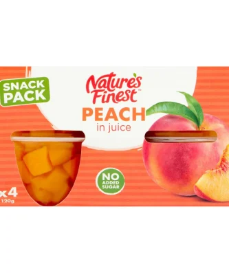 Nature's Finest Fruit Pots Peach in Juice 4 x 120g