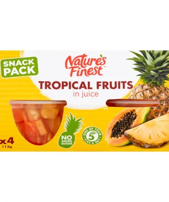 Nature's Finest Fruit Pots Tropical Fruit Salad 4 x 113g