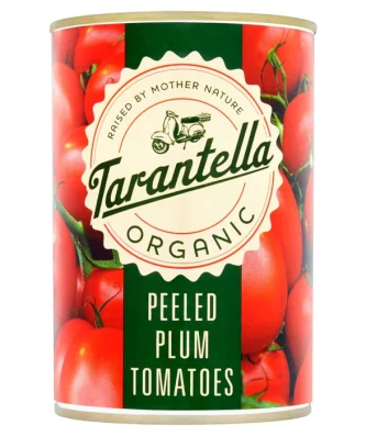 Tarantella Organic Peeled Plum Tomatoes in Tomato Juice 400g