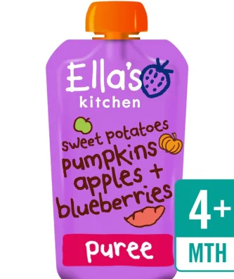 Ella's Kitchen Organic Sweet Potatoes, Pumpkin, Apples & Blueberries Pouch 120g