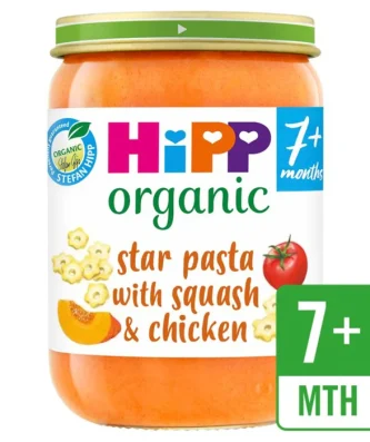 HiPP Organic Star Pasta With Butternut Squash & Chicken Baby Food Jar 190g