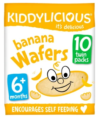 Kiddylicious Banana Wafers 6months+ 10 x 4g