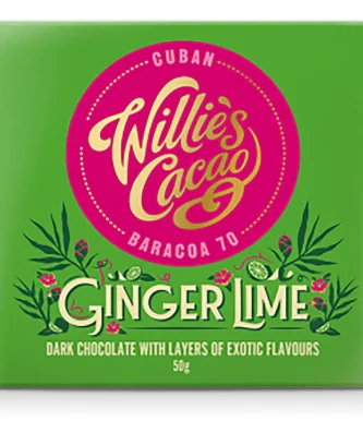 Willie's Cacao Dark Chocolate with Ginger Lime 50g