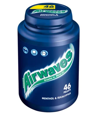 Wrigley's Airwaves Menthol & Eucalyptus Sugar Free Chewing Gum Bottle 46 per pack