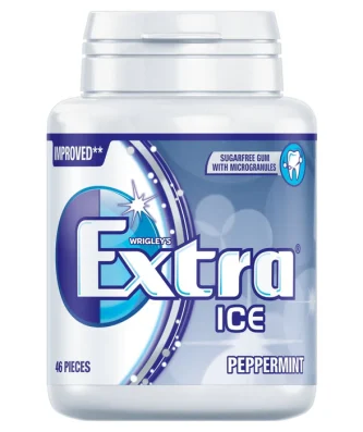 Wrigley's Extra Ice Peppermint Chewing Gum Sugar Free Bottle 64g