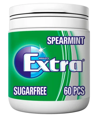 Wrigley's Extra Spearmint Chewing Gum Sugar Free Bottle 60 per pack