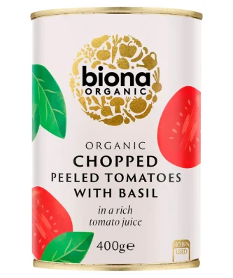 Biona Organic Chopped Tomatoes with Fresh Basil 400g