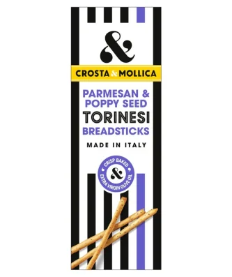 Crosta & Mollica Torinesi Parmesan & Poppy Seed Breadsticks 120g