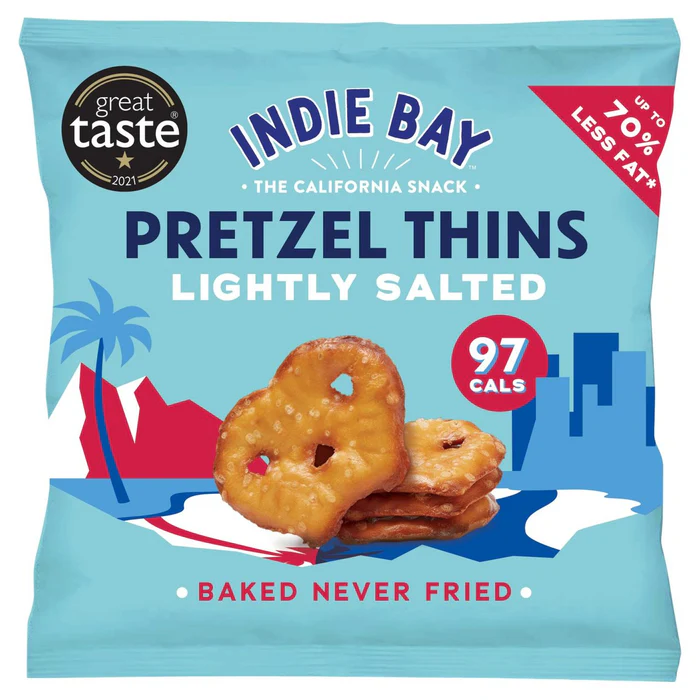 Indie Bay Snacks Pretzel Thins Lightly Salted 24g