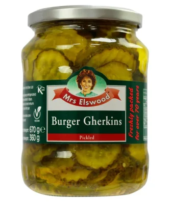 Mrs Elswood Burger Gherkins 670g