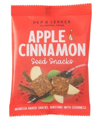 Pep & Lekker All Natural Foods Seed Snack Apple & Cinnamon 30g