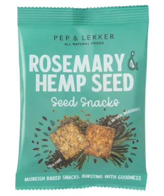 Pep & Lekker Natural Foods Seed Snack Rosemary & Hemp Seed 30g
