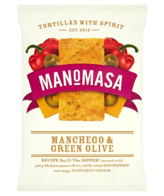 Manomasa Manchego & Green Olive Tortilla Chips 160g