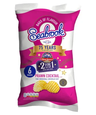 Seabrook Crinkle Cut Prawn Crisps 6 x 25g