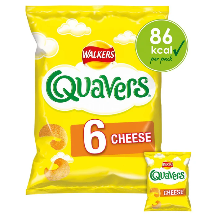 Walkers Quavers Cheese Snacks 6 per pack