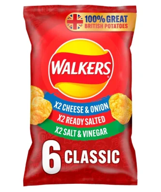 Walkers Classic Variety Crisps 6 x 25g