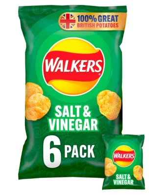 Walkers Salt & Vinegar Crisps 6 x 25g
