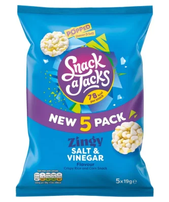 Snack a Jacks Salt & Vinegar Multipack Rice Cakes 5 x 19g