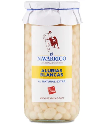 Brindisa Navarrico Round White Haricot Beans Alubias Blancas 600g