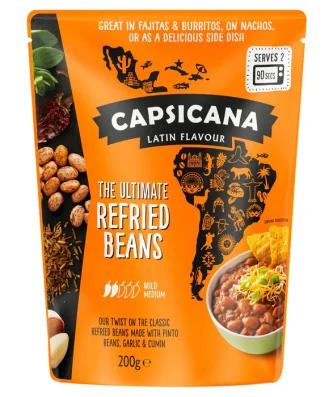 Capsicana Mexican Refried Chipotle Pinto Beans Medium Mild 200g