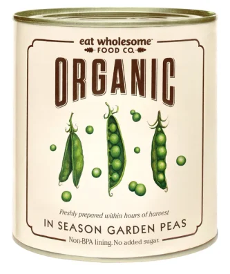 Eat Wholesome Organic In Season Garden Peas 340g