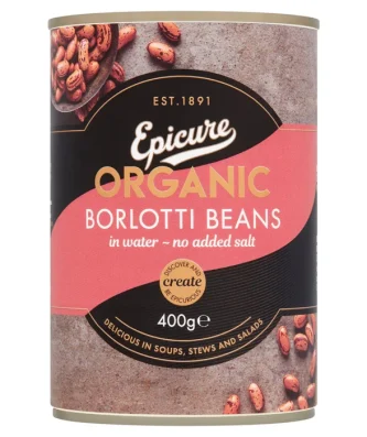 Epicure Organic Borlotti Beans 400g