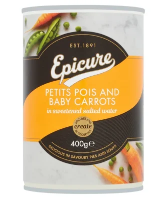 Epicure Petit Pois & Whole Baby Carrots 400g