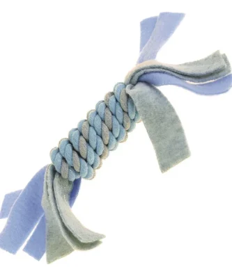Little Rascals Fleecy Rope Coil Blue Puppy Toy