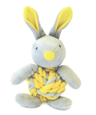 Little Rascals Knottie Bunny Yellow Puppy Toy