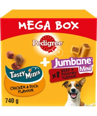 Pedigree Tasty Minis & Jumbone Adult Small Dog Treats Mega Box 740g