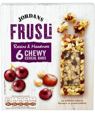 Jordans Raisin & Hazelnut Frusli Cereal Bars 6 x 30g