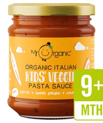 Mr Organic Kids Pasta Sauce Carrot Sweet Potato & Courgette 200g