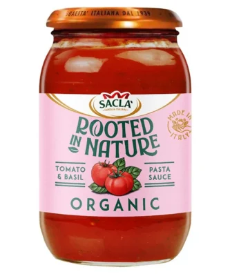 Sacla' Rooted in Nature Organic Tomato & Basil Pasta Sauce 500g