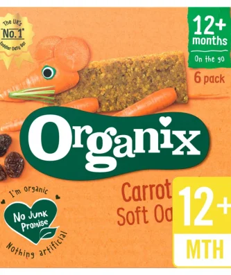 Organix Carrot Cake Oaty Snack Bars 6 x 30g