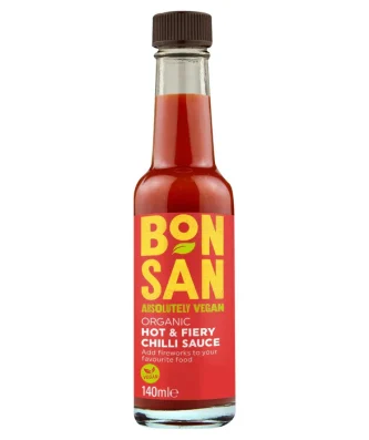 Bonsan Organic Vegan Hot & Fiery Chilli Sauce 140ml