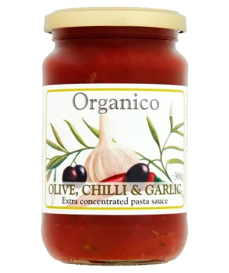 Organico Olive Chilli & Garlic Pasta Sauce 360g