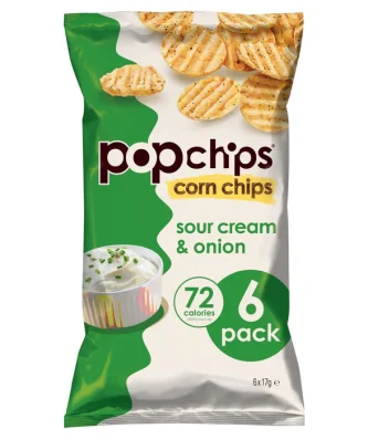 Popchips Sour Cream & Onion Corn Multipack 6 x 17g